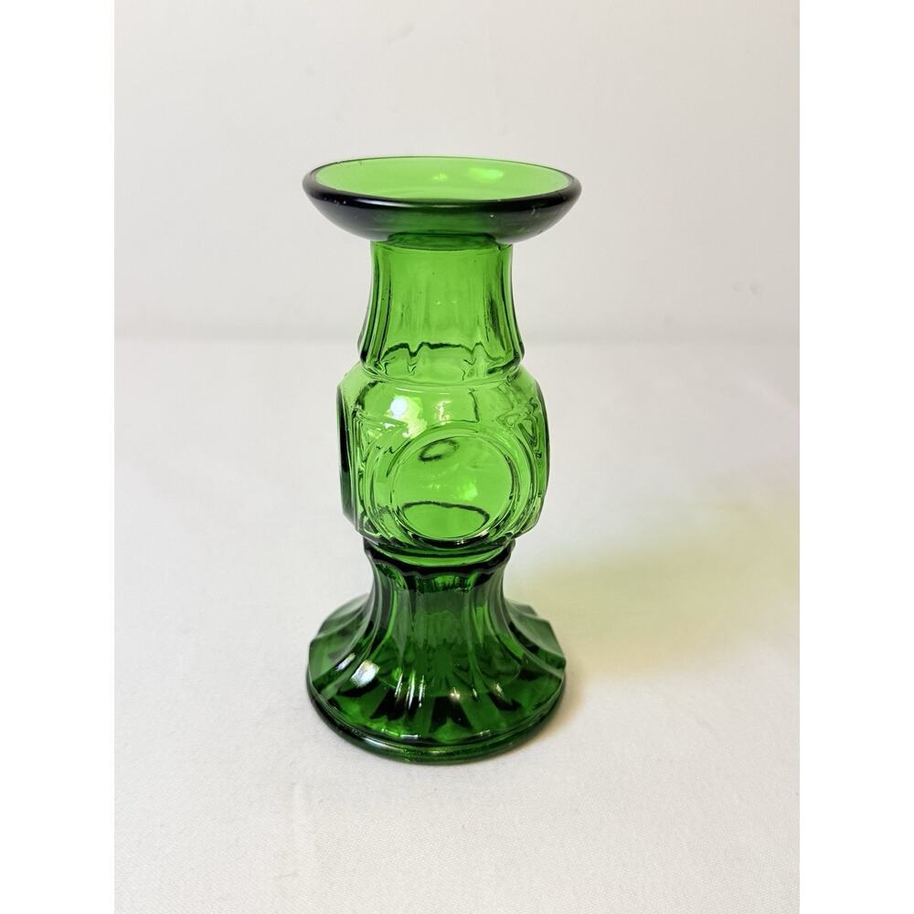 Vtg Wheaton Bullseye Green Candlestick